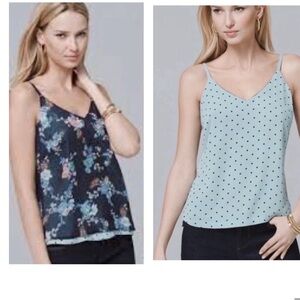 WHBM Reversible Tank Top, Floral & Dot